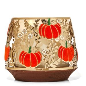 🎃 BBW Pumpkins & Foliage 3-Wick Candle Holder NEW